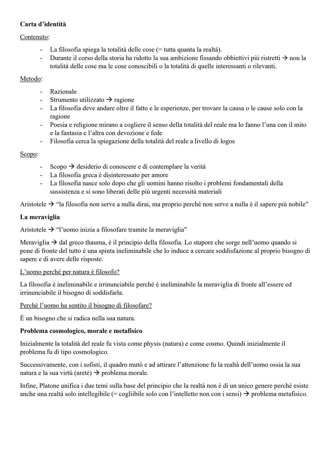 Che cos'è la filosofia?
Chiedersi che cos'è la filosofia significa chiedersi la sua essenza, cioè ciò per cui le cose sono quello che
sono e