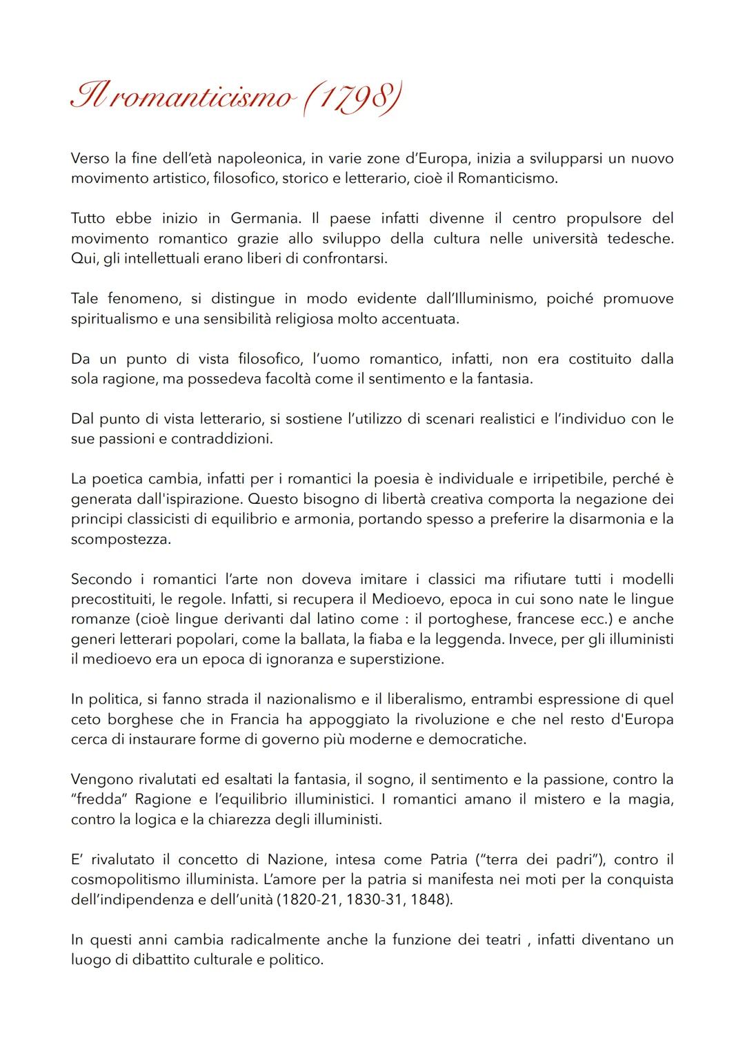 Aromanticismo (1798)
Verso la fine dell'età napoleonica, in varie zone d'Europa, inizia a svilupparsi un nuovo
movimento artistico, filosofi