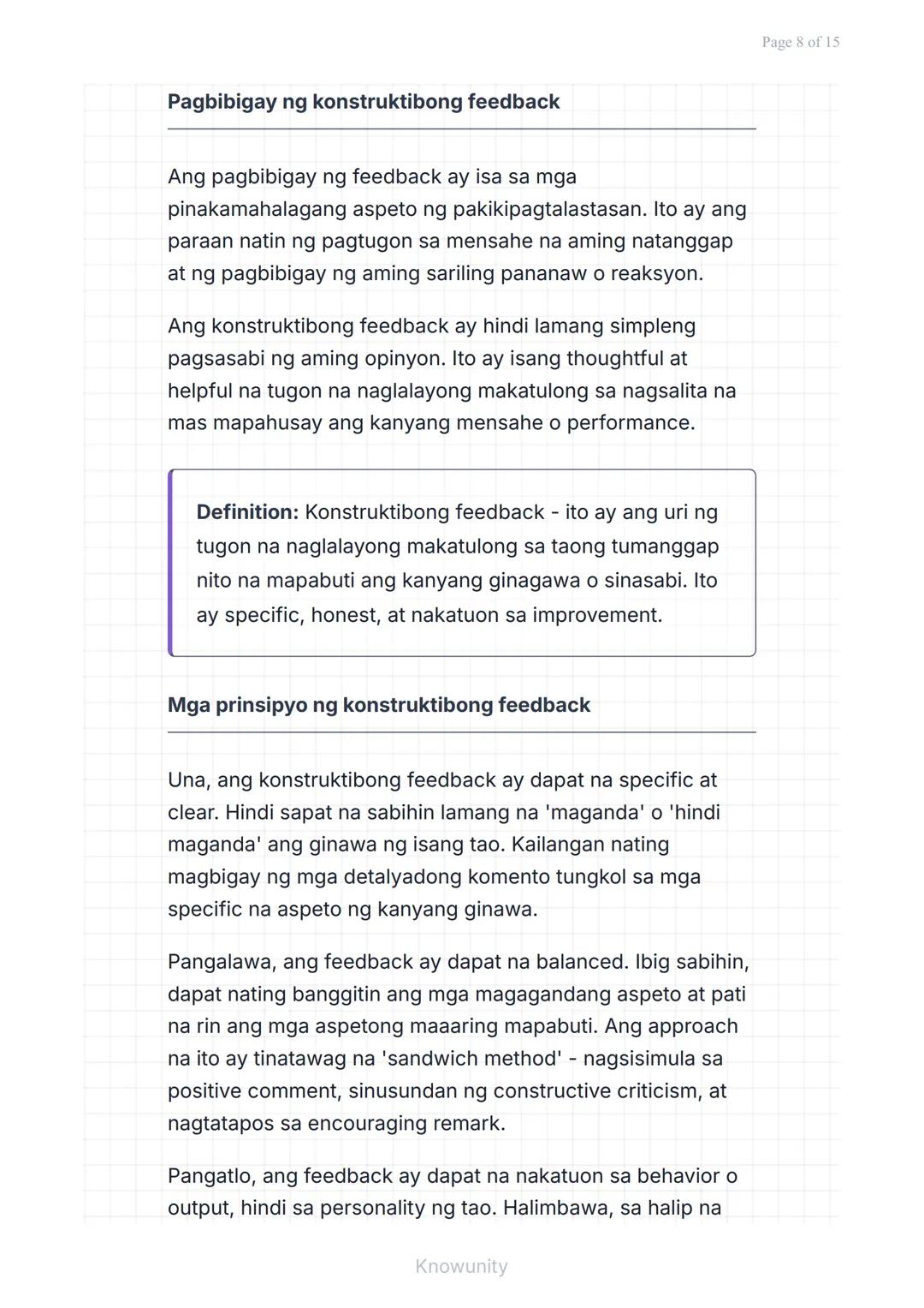 Pakikipagtalastasan at Pagpapahayag: Pakikinig at
Pagbibigay ng Feedback
Pag-aaral ng epektibong pakikinig at
pagbibigay ng feedback
Mga Lay