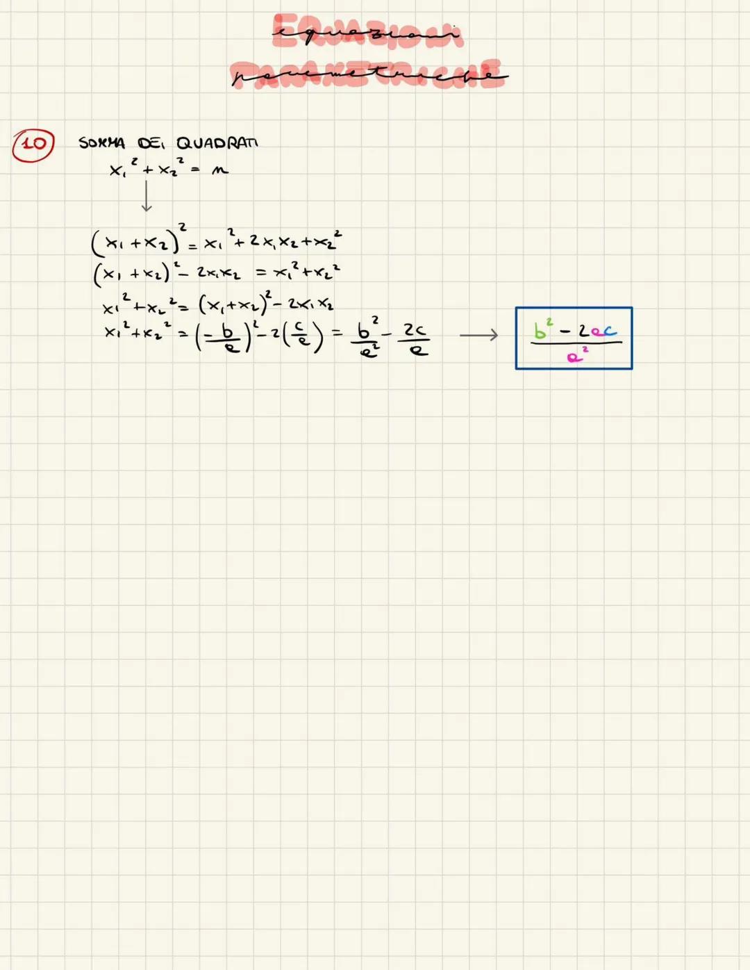 equazioni
ES
$Kx²-2(K-2)x+\frac{K+2}{c}=0$
I COEFFIGENTI NON SON
NURERIA, DIPENGONO
DA UN PARAMETRO
SOLUZIONI REALI $\Rightarrow \Delta \
