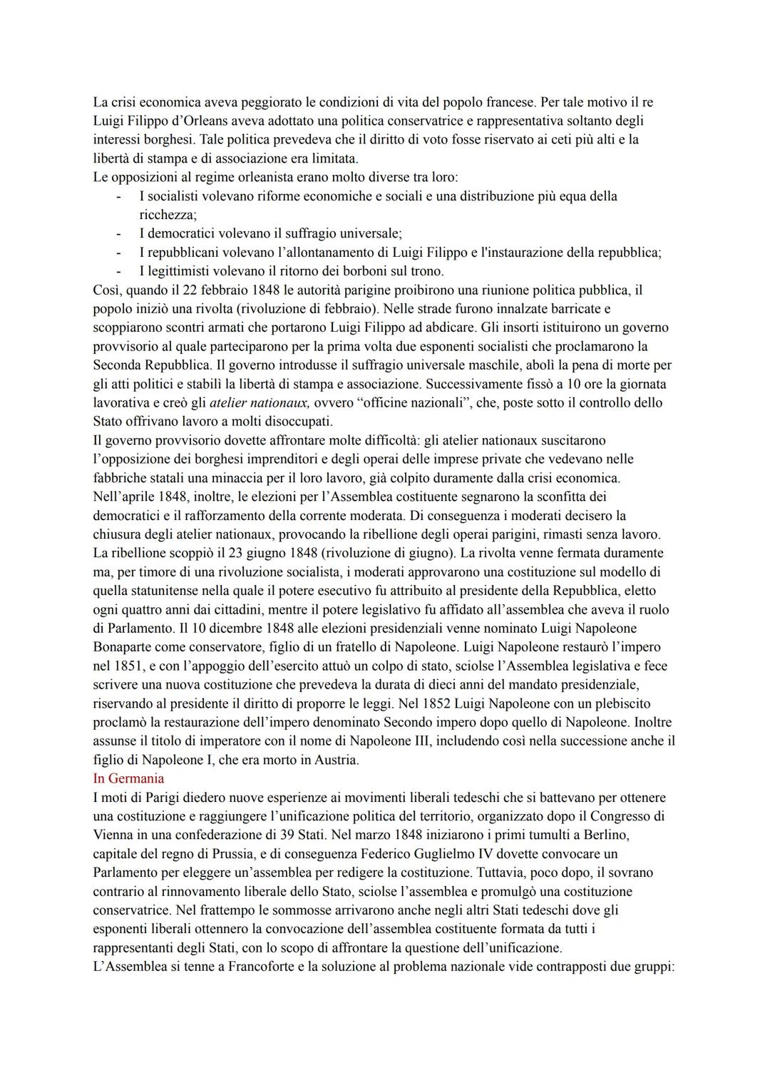 LA RESTAURAZIONE
La Rivoluzione Francese aveva dato voce alle istanze di strati della popolazione, borghesia e ceti
popolari, le cui rivendi