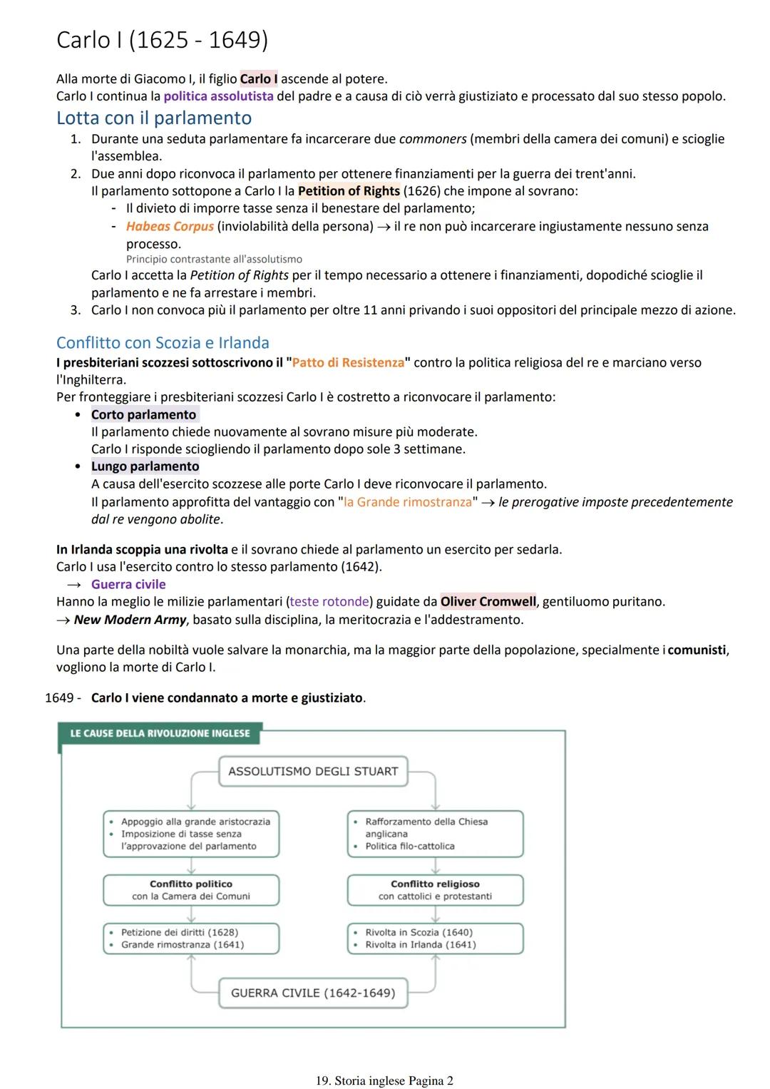 Giacomo I (1603 - 1625)
1503 - Morte di Elisabetta I→ fine dinastia Tudor e inizio della dinastia degli Stuart con Giacomo I.
Giacomo I è fi