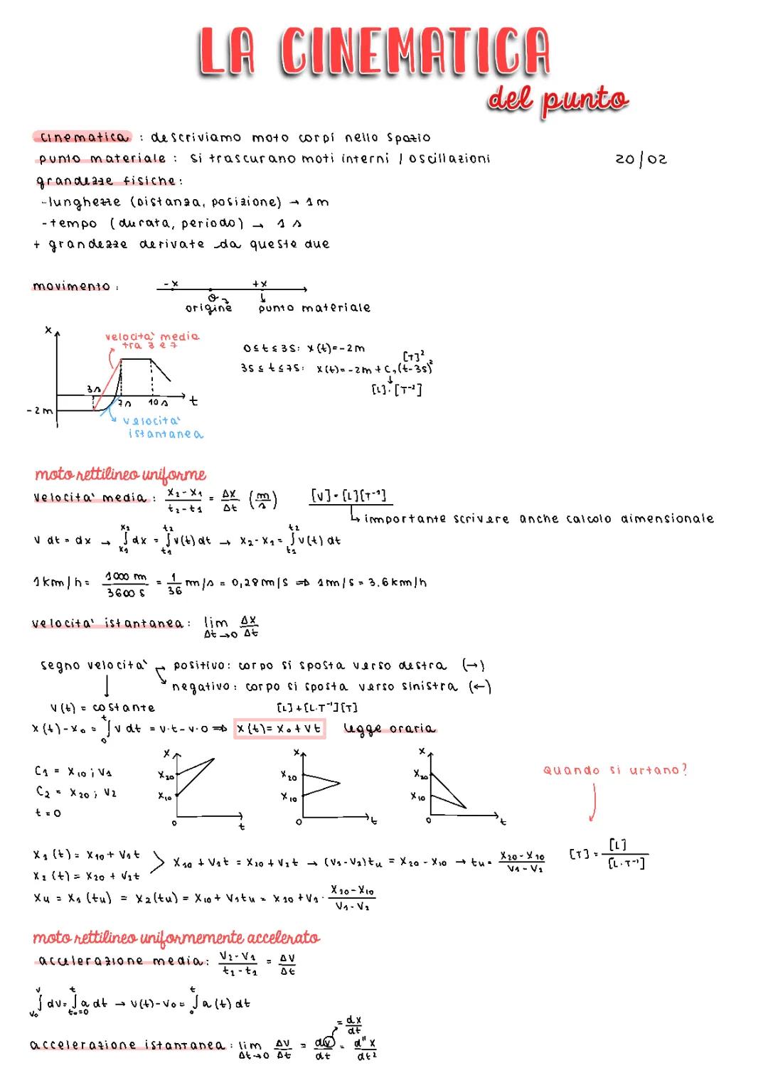 La cinematica del punto