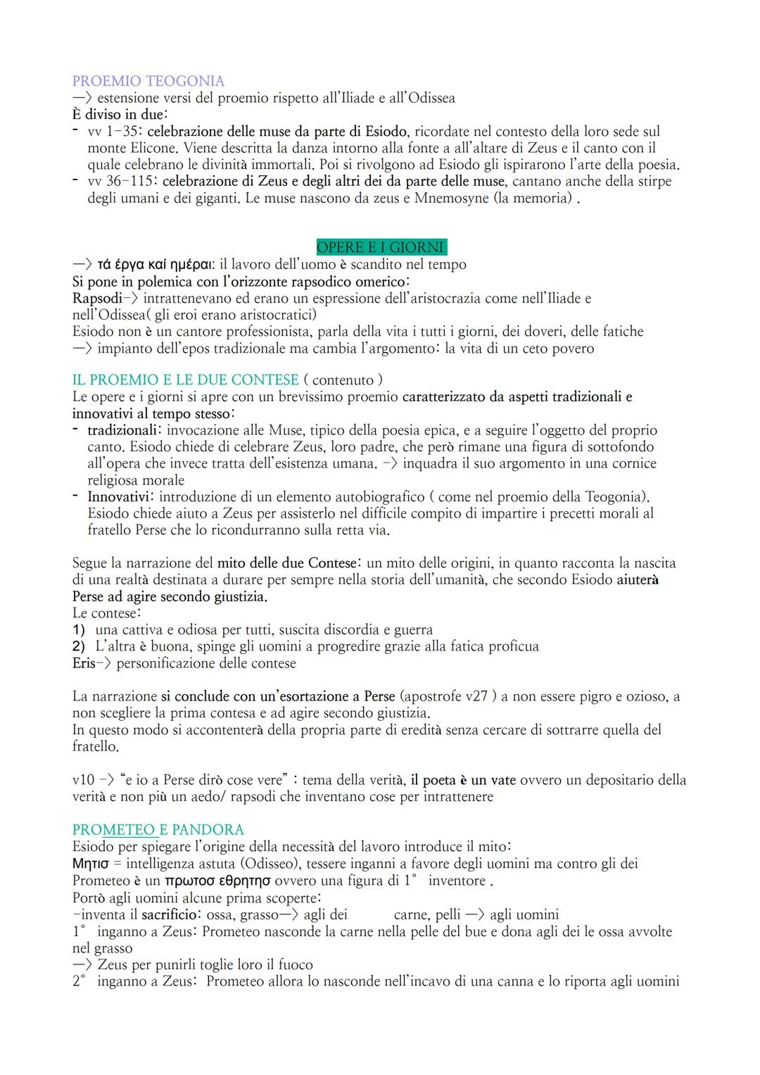 # ESIODO
Esistenza storica accertata grazie alle sue opere:
TEOGONIA: epos di carattere mitografico, opera cosmogonica sulla nascita dell'