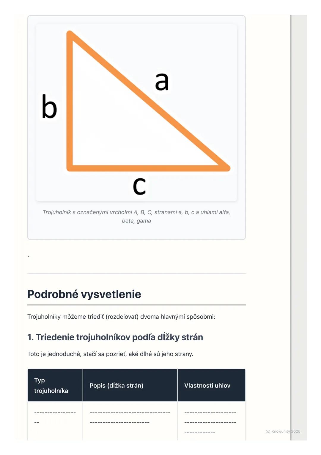 # Trojuholníky
## Úvod do trojuholníkov
Trojuholníky sú super dôležité tvary v matematike, hlavne v geometrii. Sú
všade okolo nás v domoch