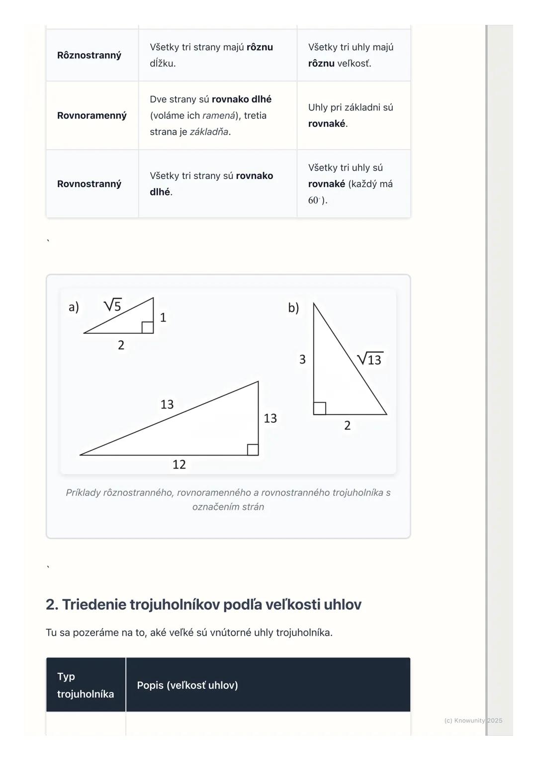 # Trojuholníky
## Úvod do trojuholníkov
Trojuholníky sú super dôležité tvary v matematike, hlavne v geometrii. Sú
všade okolo nás v domoch