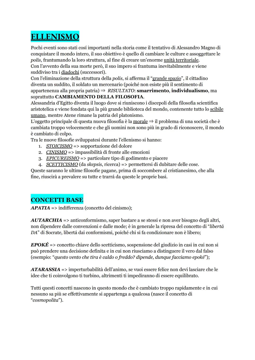 # ELLENISMO
Pochi eventi sono stati cosí importanti nella storia come il tentativo di Alessandro Magno di
conquistare il mondo intero, il s