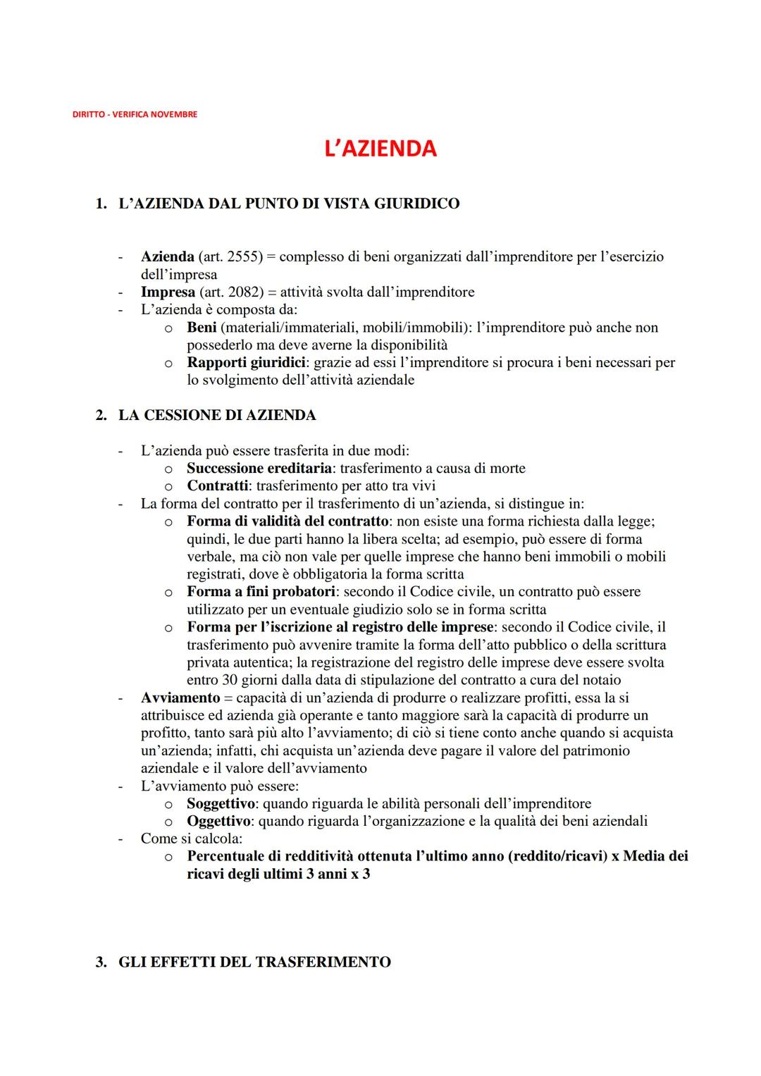 DIRITTO - VERIFICA NOVEMBRE
1. L'IMPRENDITORE NELLE FONTI DEL DIRITTO
L'impresa è disciplinata da:
o Costituzione: art. 41 = libertà di iniz
