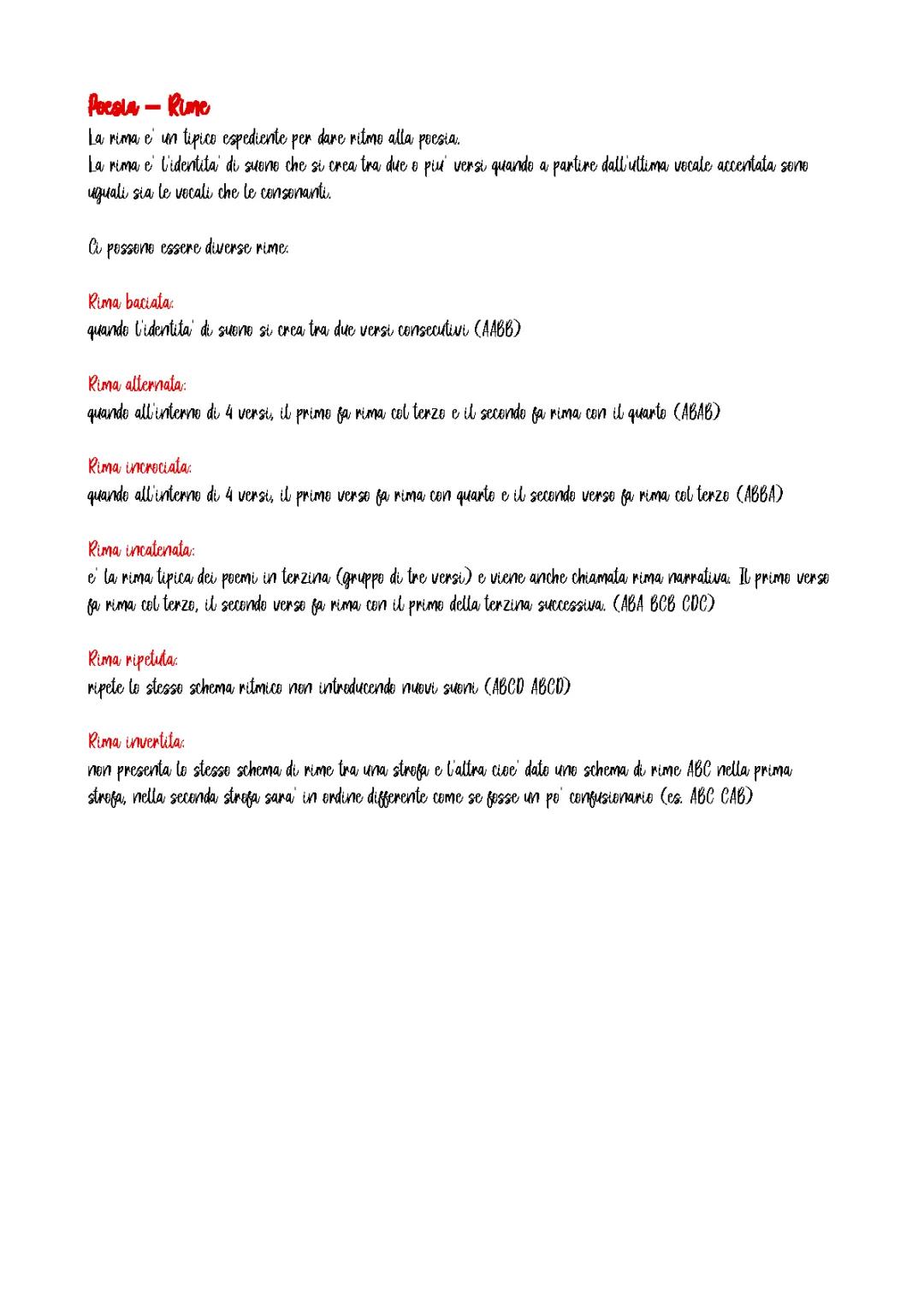Poesia- Rime