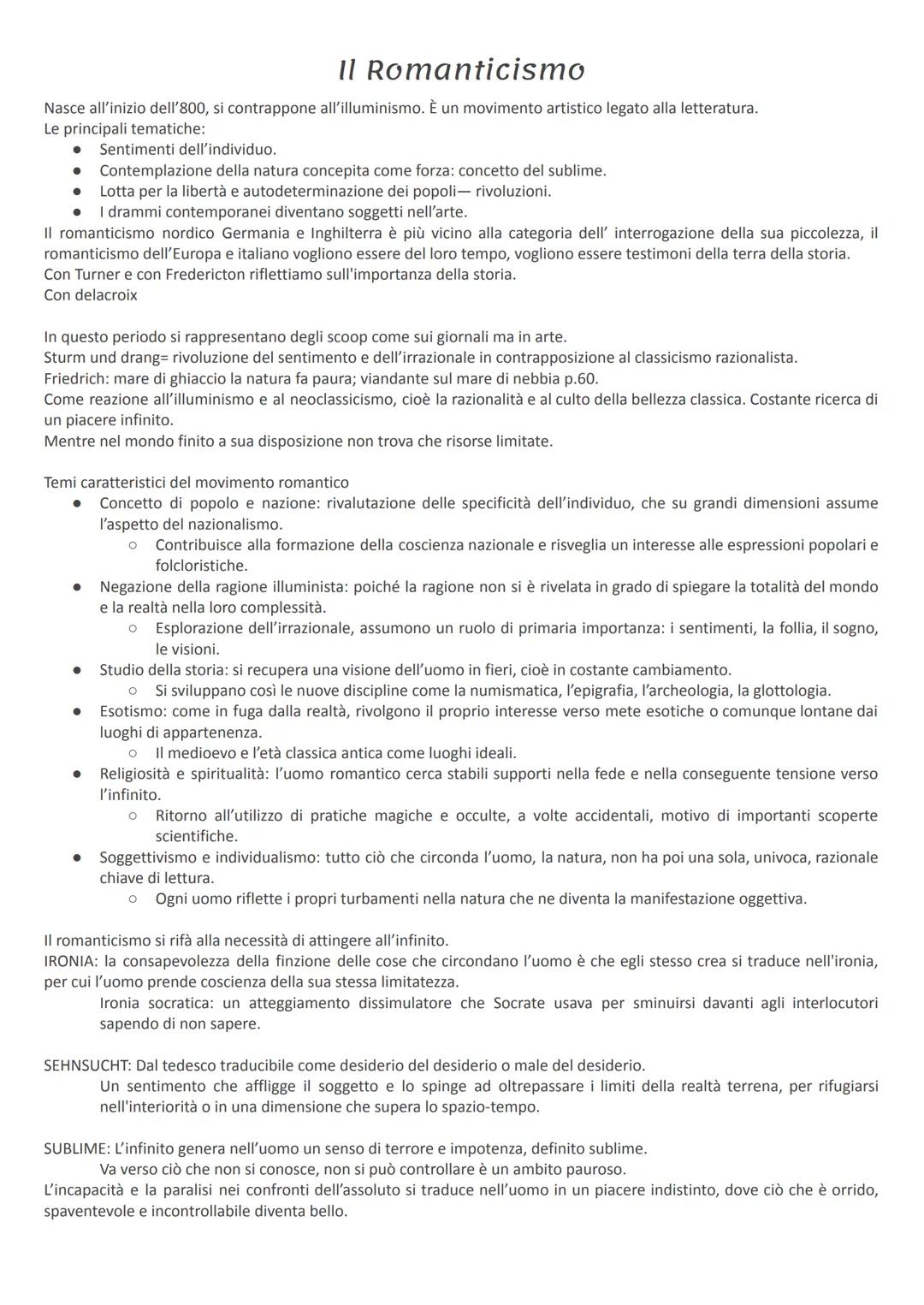 il romanticismo, arte