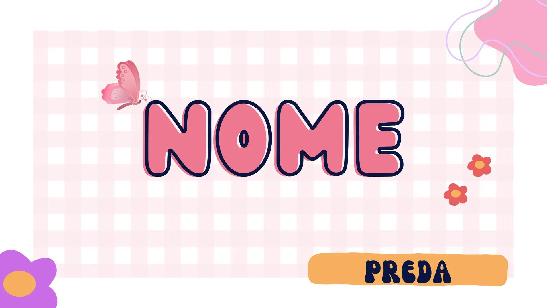NOME
PREDA CHE COS'È IL NOME?
Systdys
Il Nome
Nome è una parte
variabile del discorso.
?? IL NOME
PUÒ ESSERE
SINGOLARE
riferendosi a
un solo