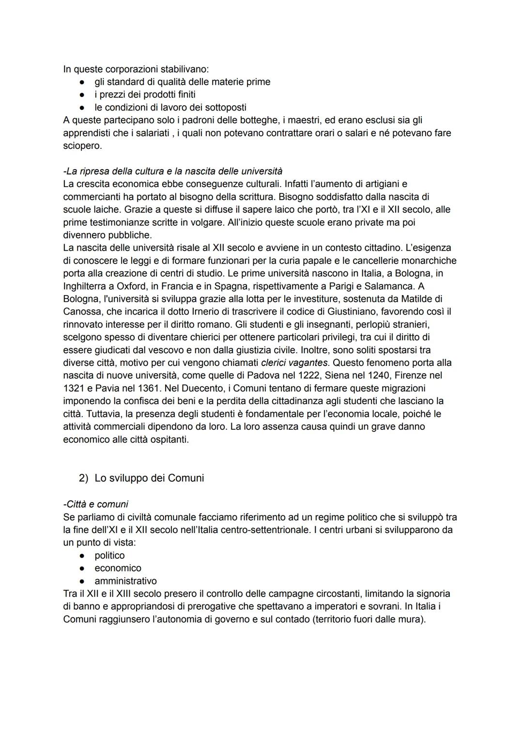 # LA CIVILTA' URBANA E L'ITALIA COMUNALE
1) Le città medievali
-La rinascita cittadina
Dall'XI secolo nelle città europee ci fu uno slanci