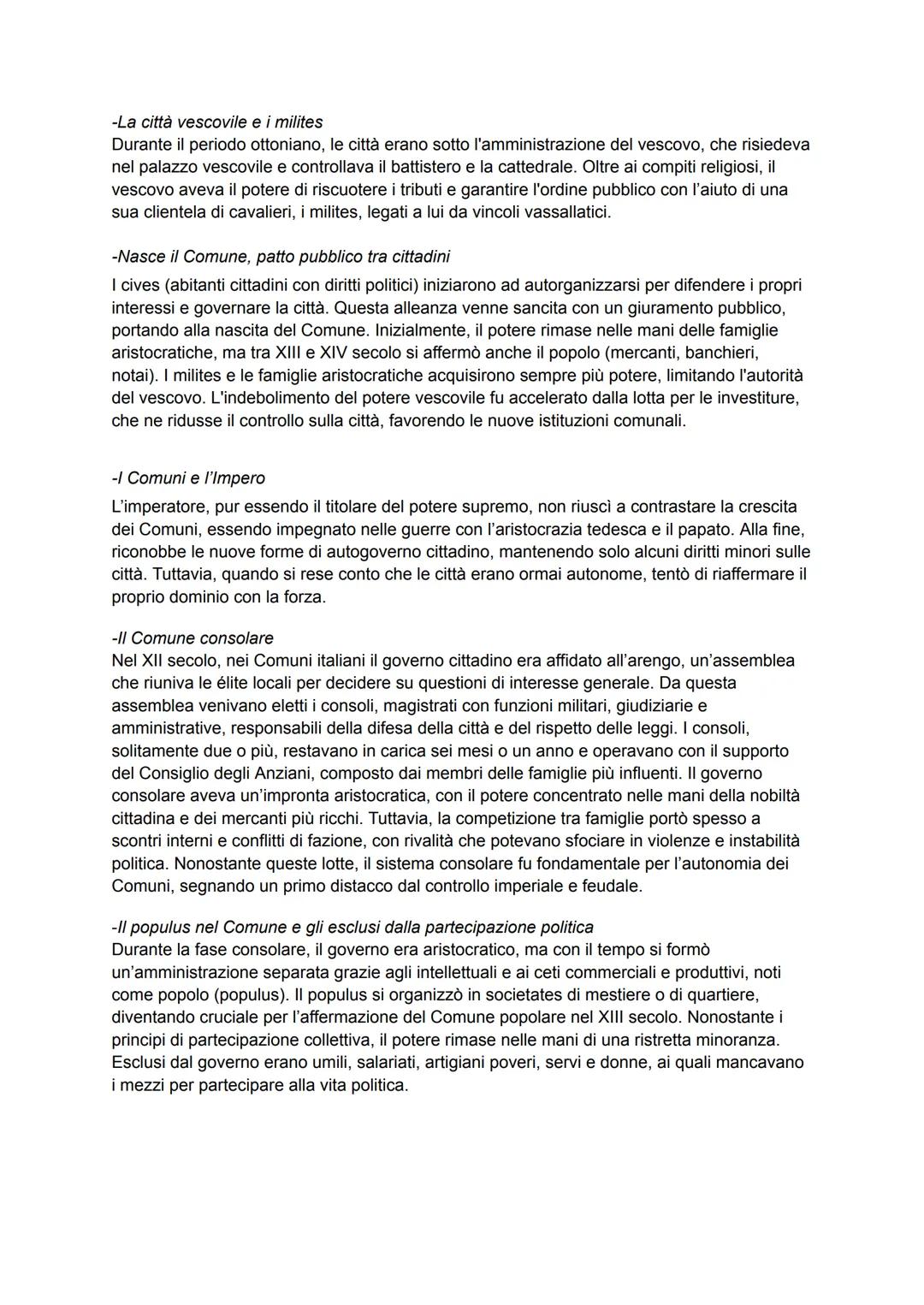 # LA CIVILTA' URBANA E L'ITALIA COMUNALE
1) Le città medievali
-La rinascita cittadina
Dall'XI secolo nelle città europee ci fu uno slanci