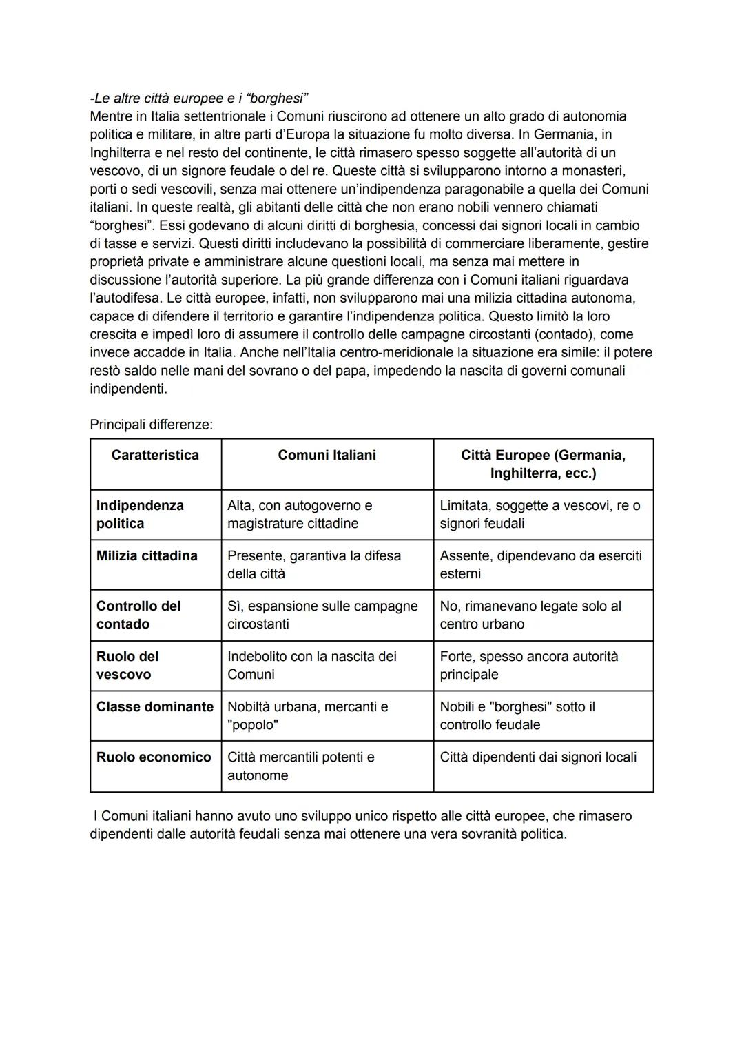 # LA CIVILTA' URBANA E L'ITALIA COMUNALE
1) Le città medievali
-La rinascita cittadina
Dall'XI secolo nelle città europee ci fu uno slanci