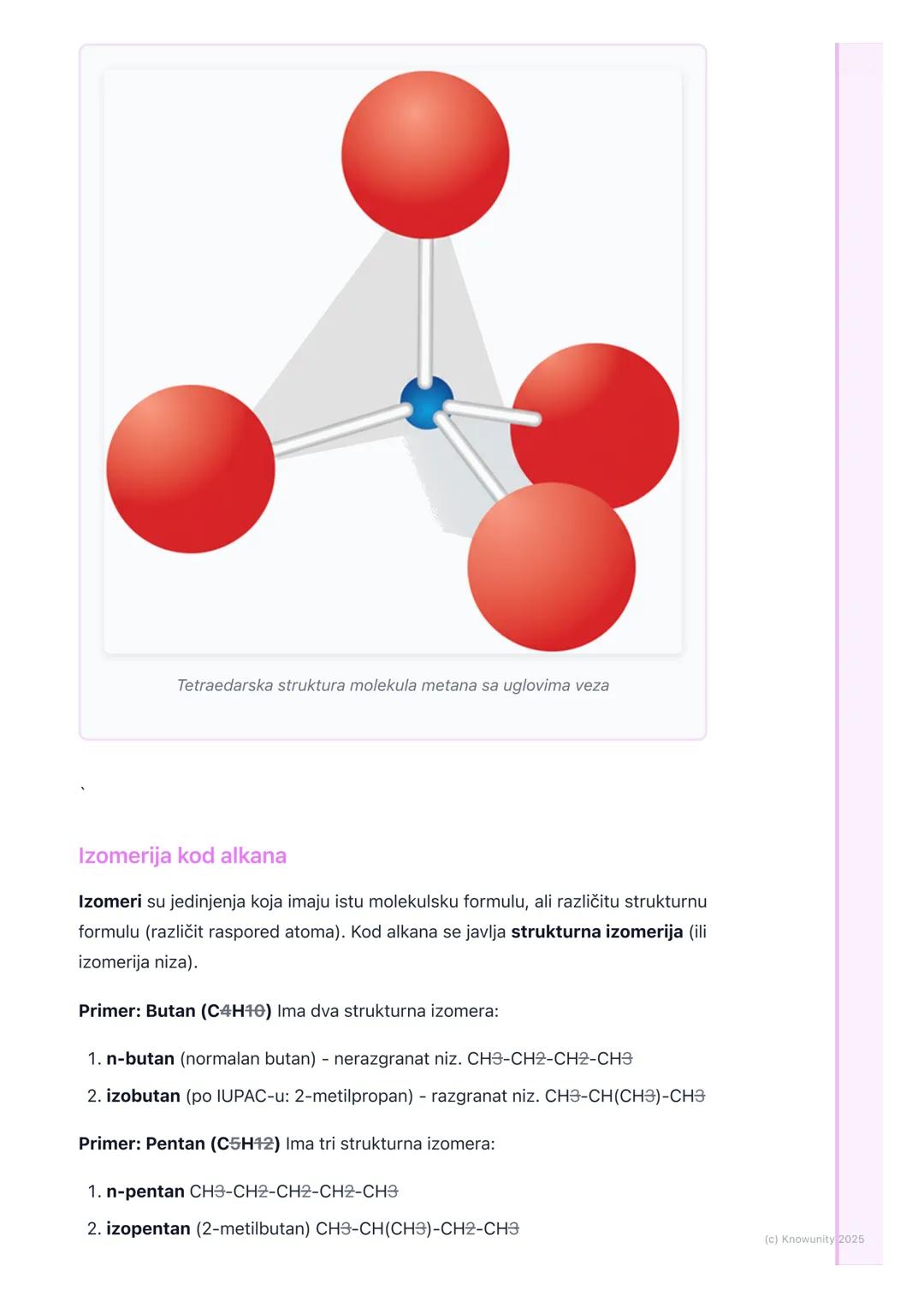 # Alkani
Uvod u alkane i opšte karakteristike
Alkani su zasićeni ugljovodonici. To znači da sadrže samo atome ugljenika (C)
i vodonika (H)