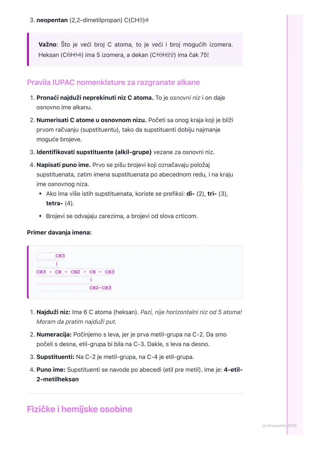 # Alkani
Uvod u alkane i opšte karakteristike
Alkani su zasićeni ugljovodonici. To znači da sadrže samo atome ugljenika (C)
i vodonika (H)