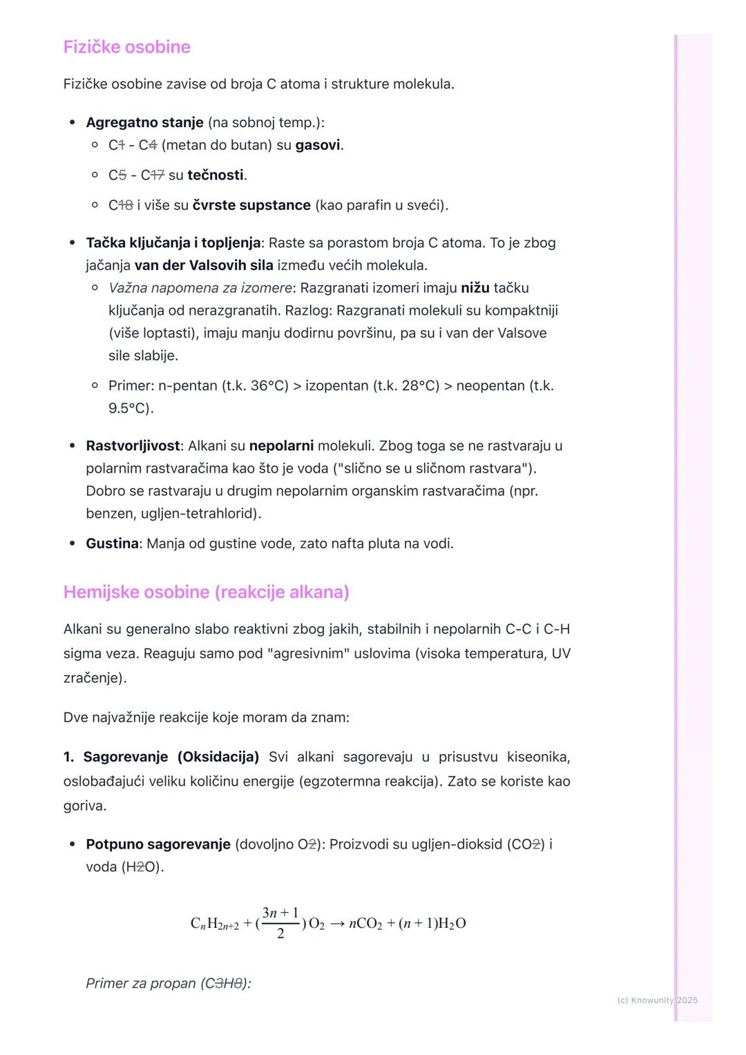 # Alkani
Uvod u alkane i opšte karakteristike
Alkani su zasićeni ugljovodonici. To znači da sadrže samo atome ugljenika (C)
i vodonika (H)
