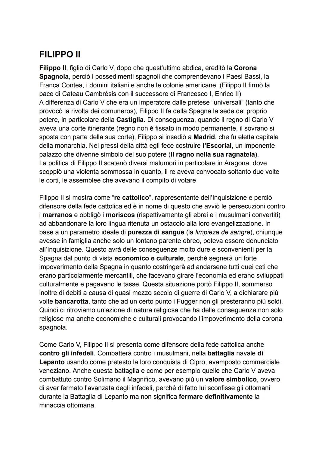 FILIPPO II
Filippo II, figlio di Carlo V, dopo che quest'ultimo abdica, ereditò la Corona
Spagnola, perciò i possedimenti spagnoli che compr