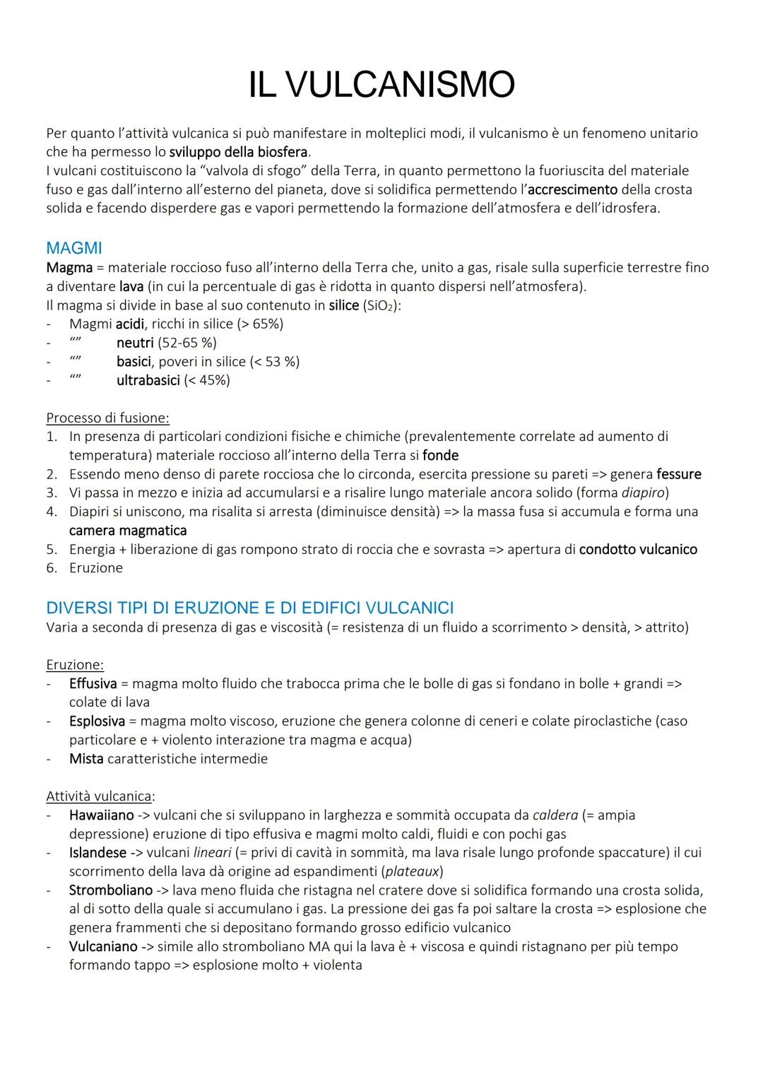 # IL VULCANISMO
Per quanto l'attività vulcanica si può manifestare in molteplici modi, il vulcanismo è un fenomeno unitario
che ha permesso