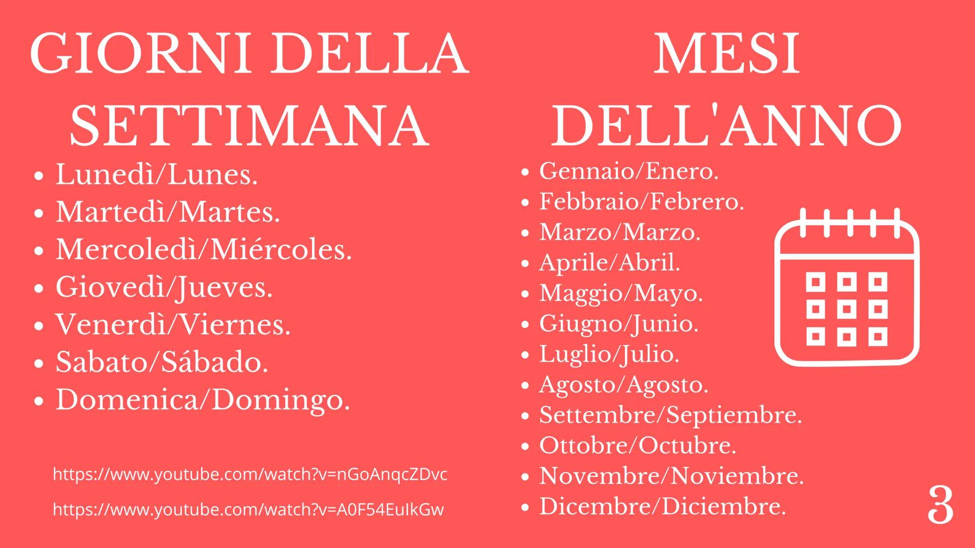 SPAGNOLO
PROGRAMMA
DEL CORSO
PROFESSORE INDICE
1
-ALFABETO.
2 -SALUTI FORMALI/INFORMALI.
3 -GIORNI DELLA SETTIMANA.
3.1 -MESI DELL'ANNO.
4 -
