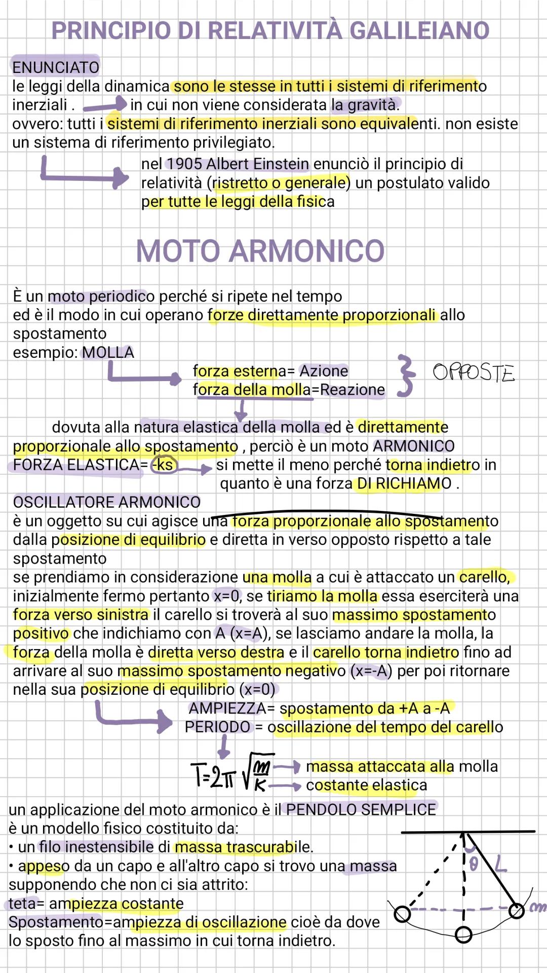Moto Armonico ed Energia in Fisica