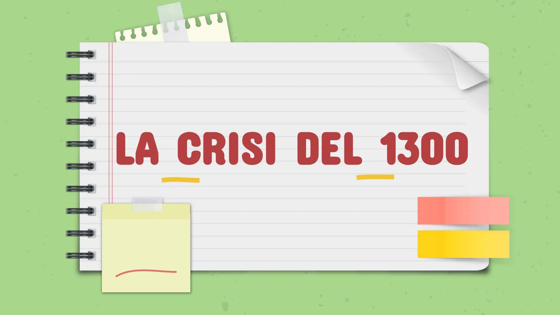 # LA CRISI DEL 1300 # La crisi
A partire dall'anno mille e fino a tutto il Duecento, l'Europa
visse una fase di forte crescita economica e