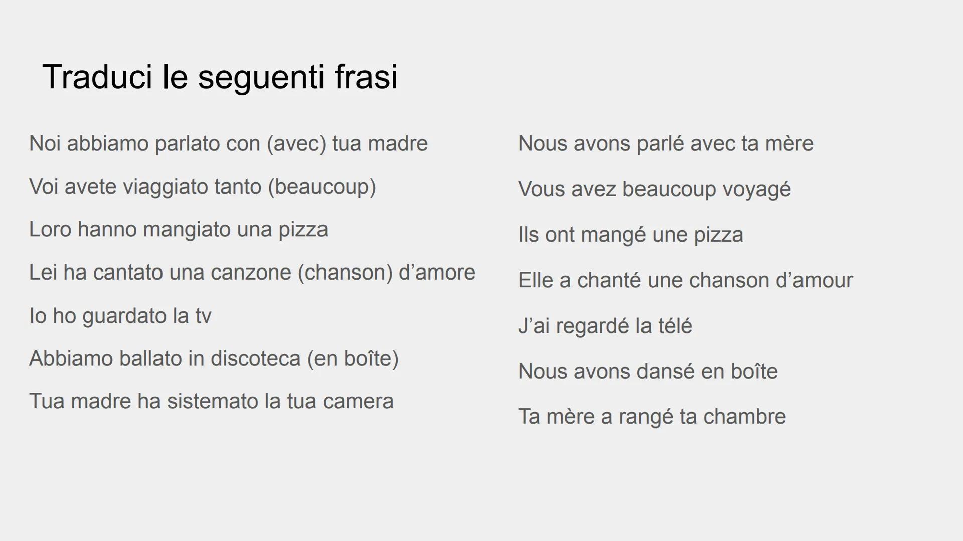 LE PASSÉ COMPOSÉ
IL PASSATO PROSSIMO Come si crea? Come in italiano!
**SOGG** + **ESSERE/AVERE** al presente + **PARTICIPIO PASSATO** del