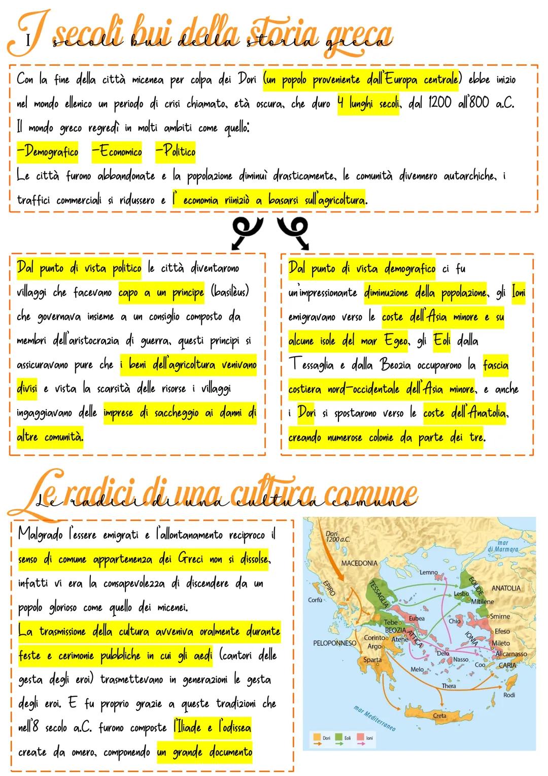 # I secoli bui della storia greca
Con la fine della città micenea per colpa dei Dori (un popolo proveniente dall'Europa centrale) ebbe iniz