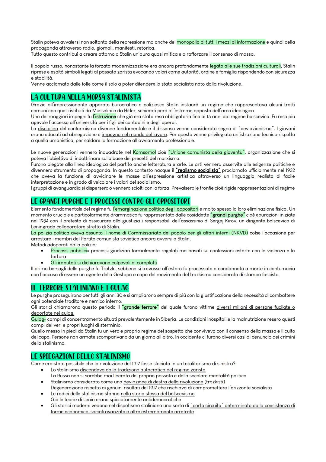 # LO STALINISMO
IL SUCCESSORE DI LENIN
II 1924 rappresenta una data fondamentale per l'URSS a causa della morte di Lenin. Da quel momento