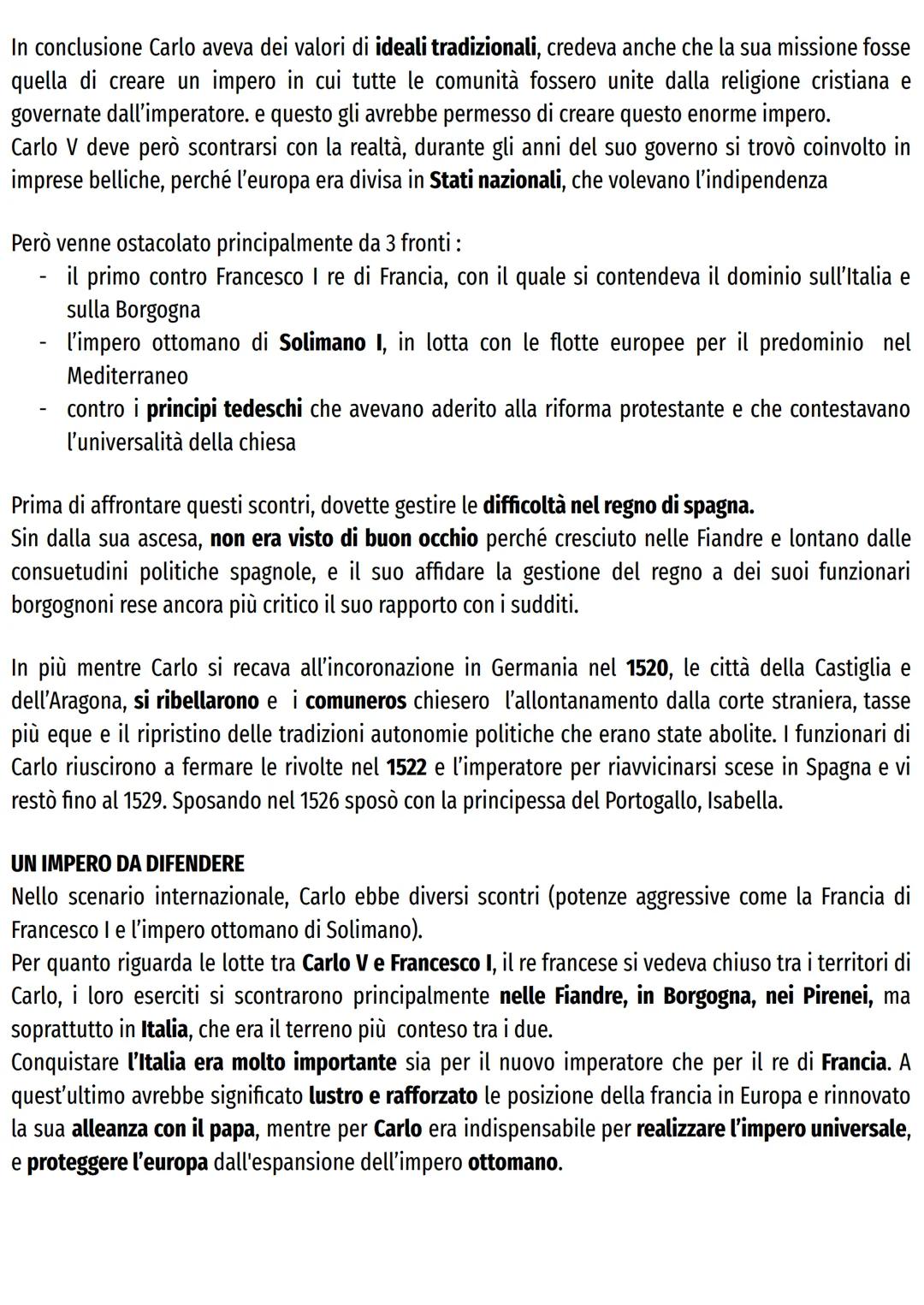 CARLO V E LA RIFORMA PROTESTANTE
CARLO V E L'IDEALE DI IMPERO UNIVERSALE:
Intorno al 1550, in Europa, nasce l'ultima grande monarchia univer