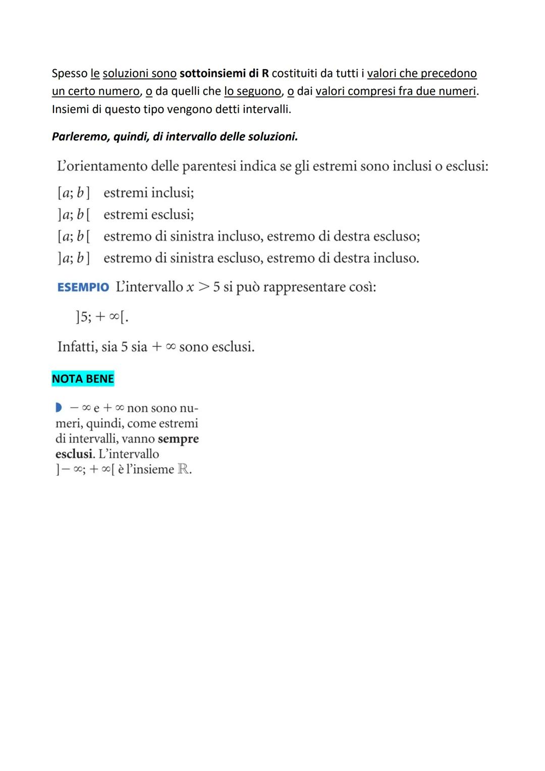 # La rappresentazione delle soluzioni
Per rappresentare graficamente le soluzioni di una disequazione, possiamo utilizzare la retta orienta