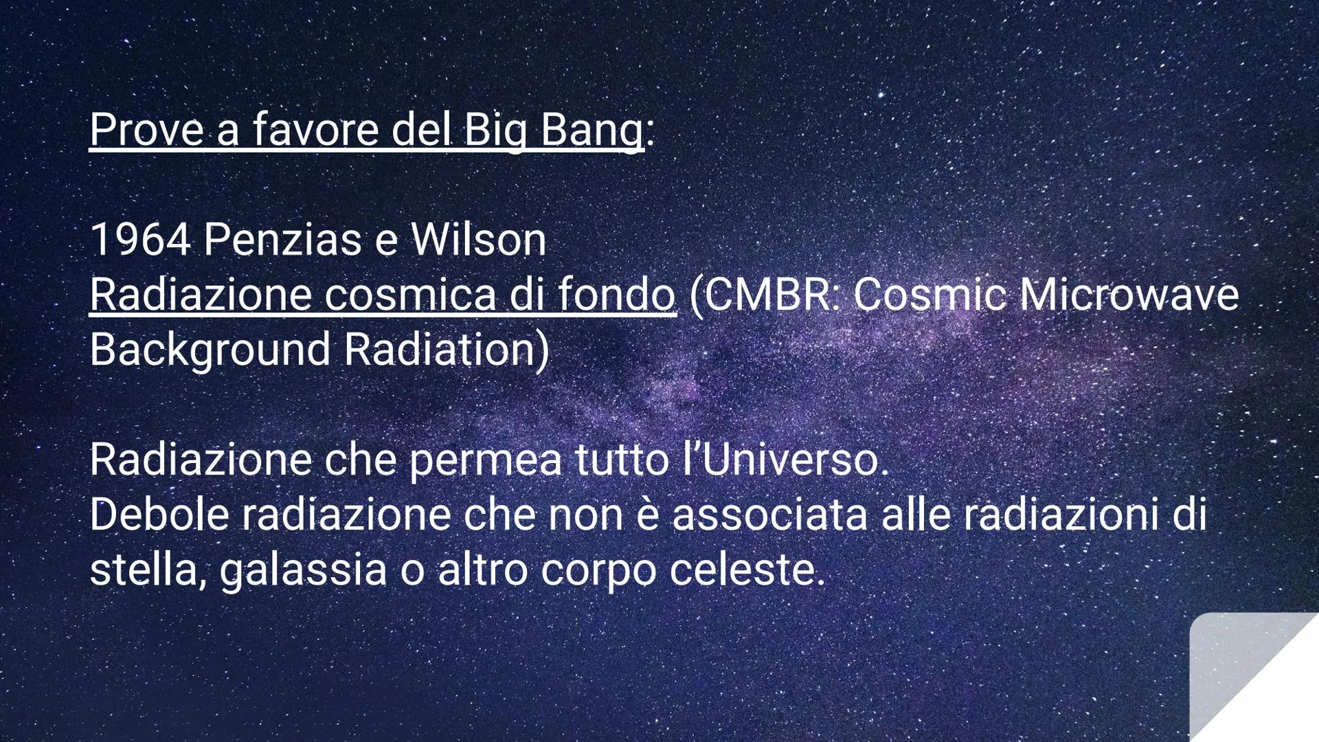 ORIGINE
DELL'UNIVERSO Universo:
Insieme dei corpi celesti (stelle, galassie,
pianeti, materia, energia) che circonda la Terra.
Solo una picc