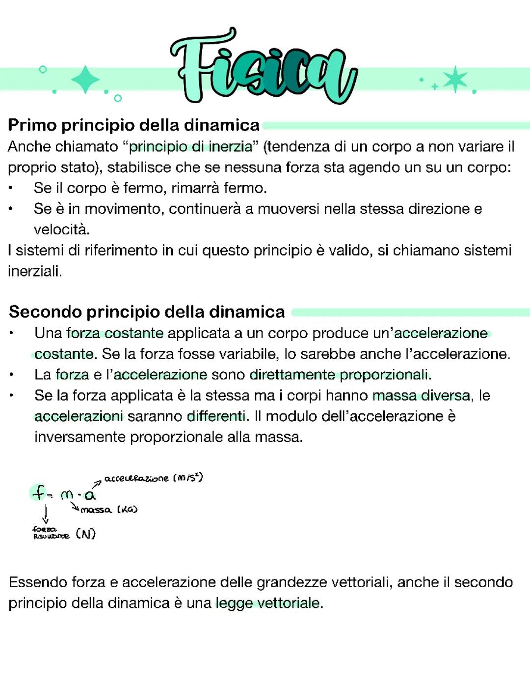 i principi della dinamica