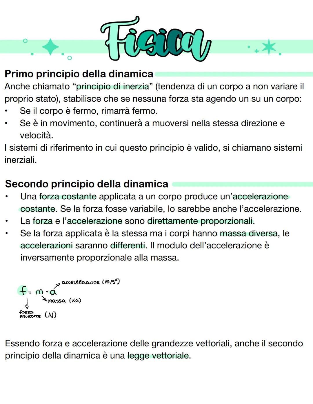 Primo principio della dinamica
Anche chiamato "principio di inerzia" (tendenza di un corpo a non variare il
proprio stato), stabilisce che s