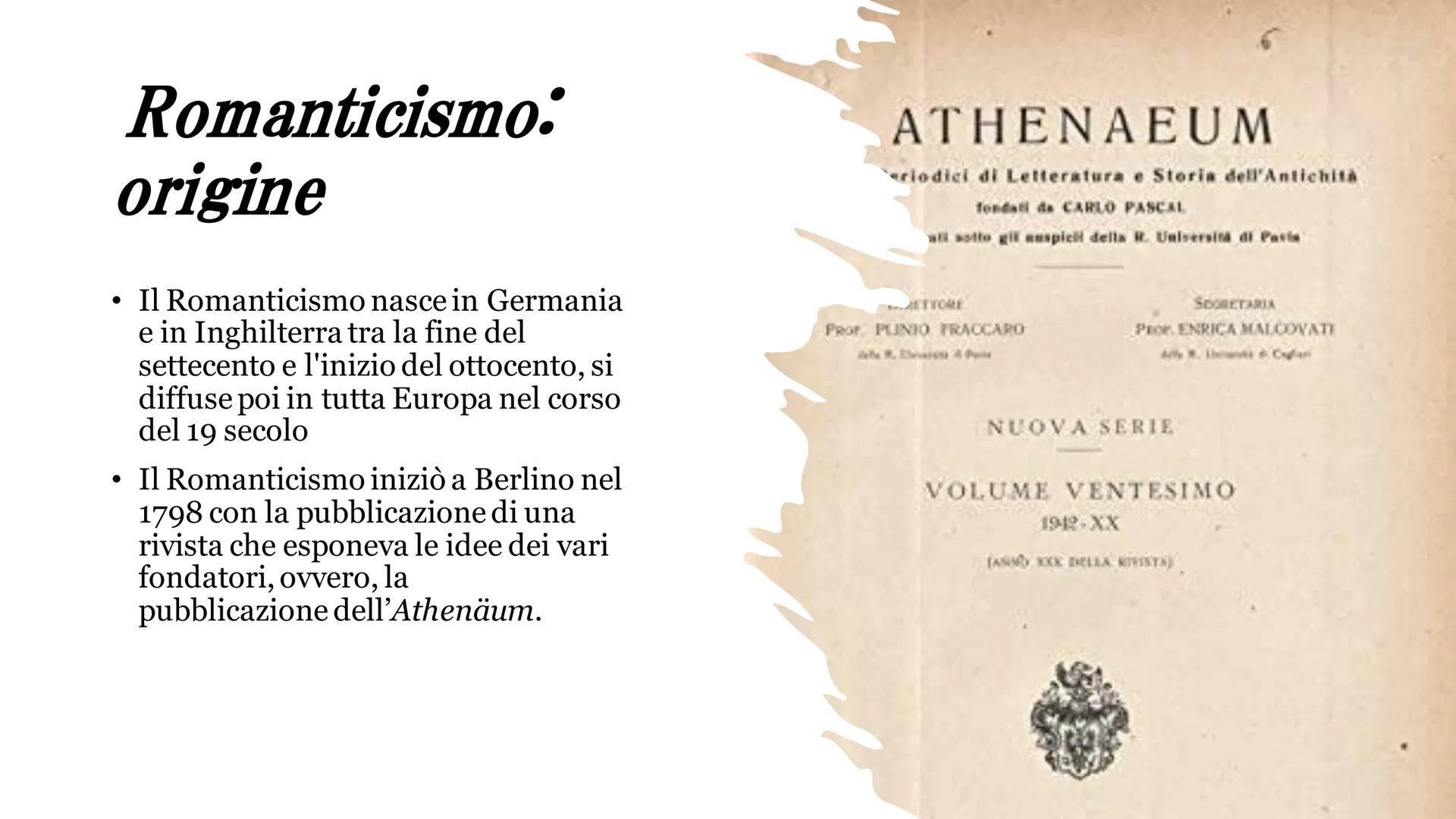 # IL
# ROMANTICISMO
Elaborato da:
Bono Elisa
2^A TUR # Romanticismo:
origine
* Il Romanticismo nasce in Germania
e in Inghilterra tra la