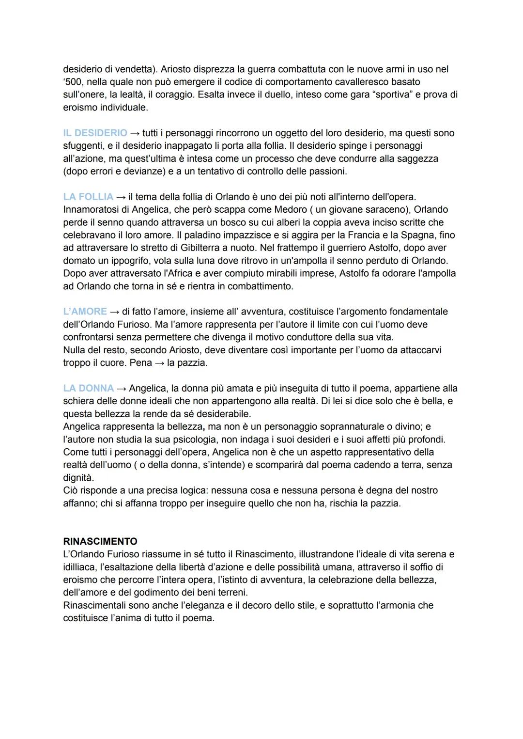 ARIOSTO
→ nasce nel 1474 a Reggio Emilia da genitori che gli assicurano un'adeguata istruzione e lo
indirizzano alla giurisprudenza.
Dal 148