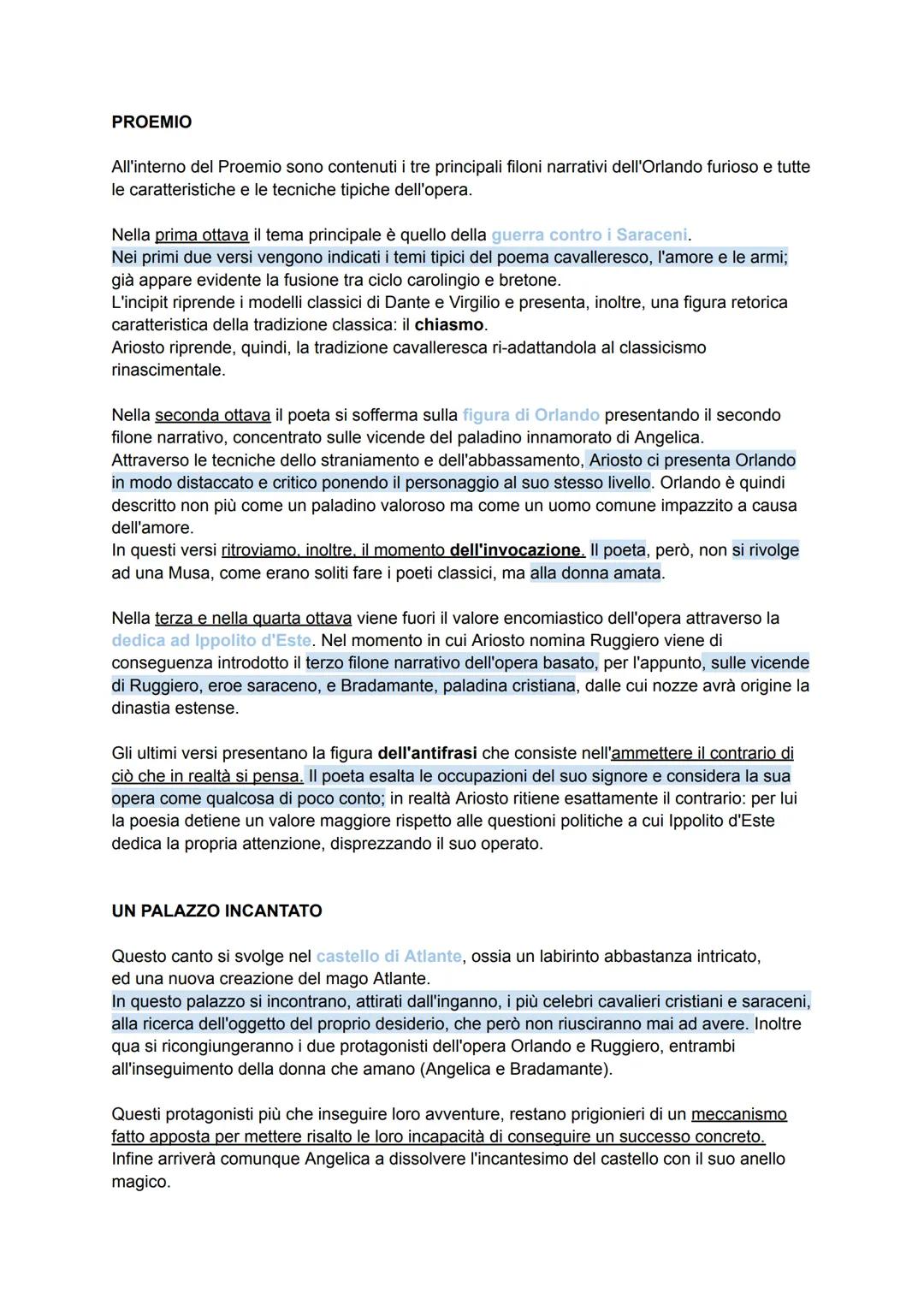 ARIOSTO
→ nasce nel 1474 a Reggio Emilia da genitori che gli assicurano un'adeguata istruzione e lo
indirizzano alla giurisprudenza.
Dal 148