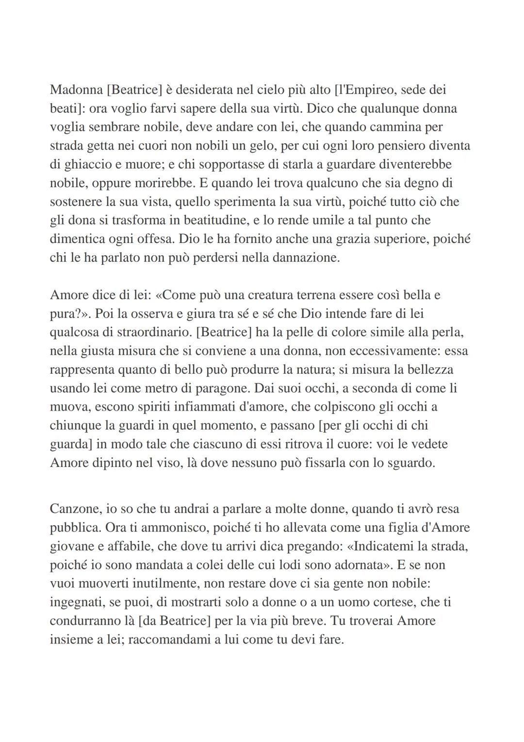 «DONNE CH'AVETE INTELLETTO D'AMORE>>
È il capitolo di svolta dell'opera, quello in cui Dante (dopo l'equivoco delle
due "donne-schermo" e il
