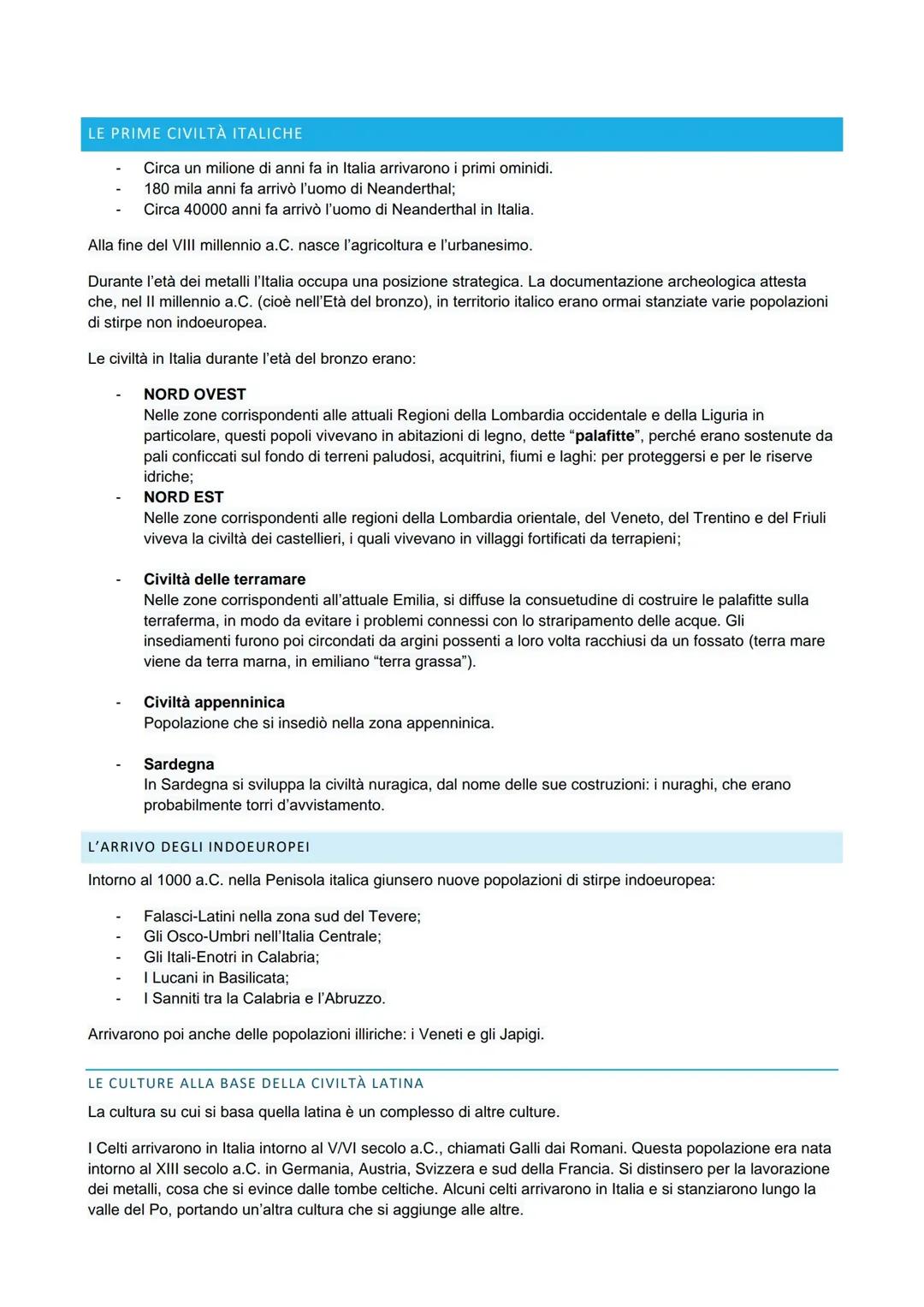 STORIA ANTICA: DALLE CIVILTÀ ITALICHE ALLA RES PUBLICA