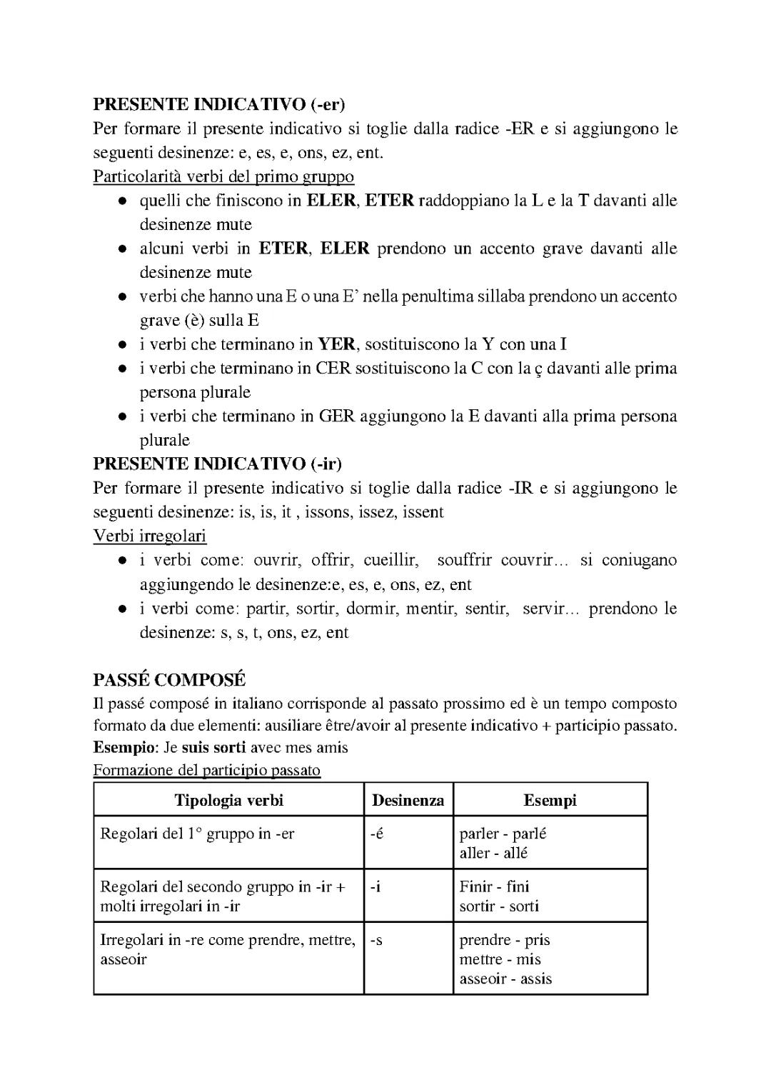 TEMPI VERBALI FRANCESE