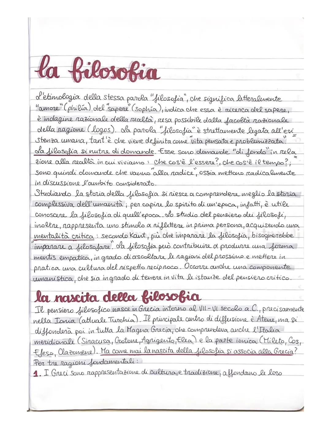 la filosofia
L'etimologia della stessa parola "filosofia", che significa letteralmente
"amore" (philia) del "sapere" (sophía), indica che es