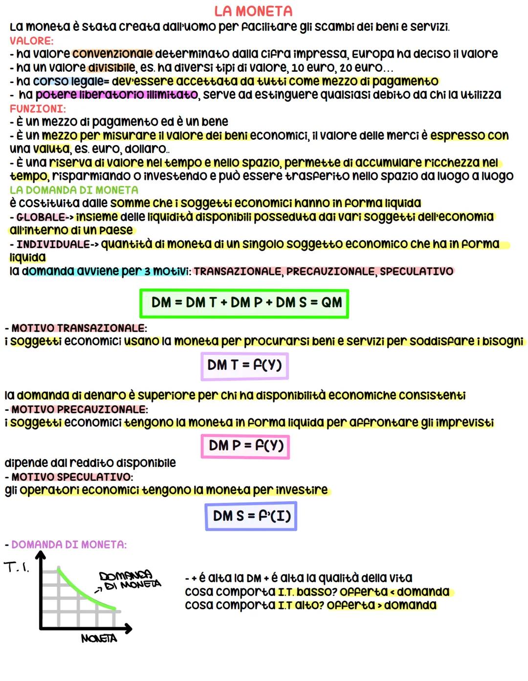Moneta, Inflazione ed Euro