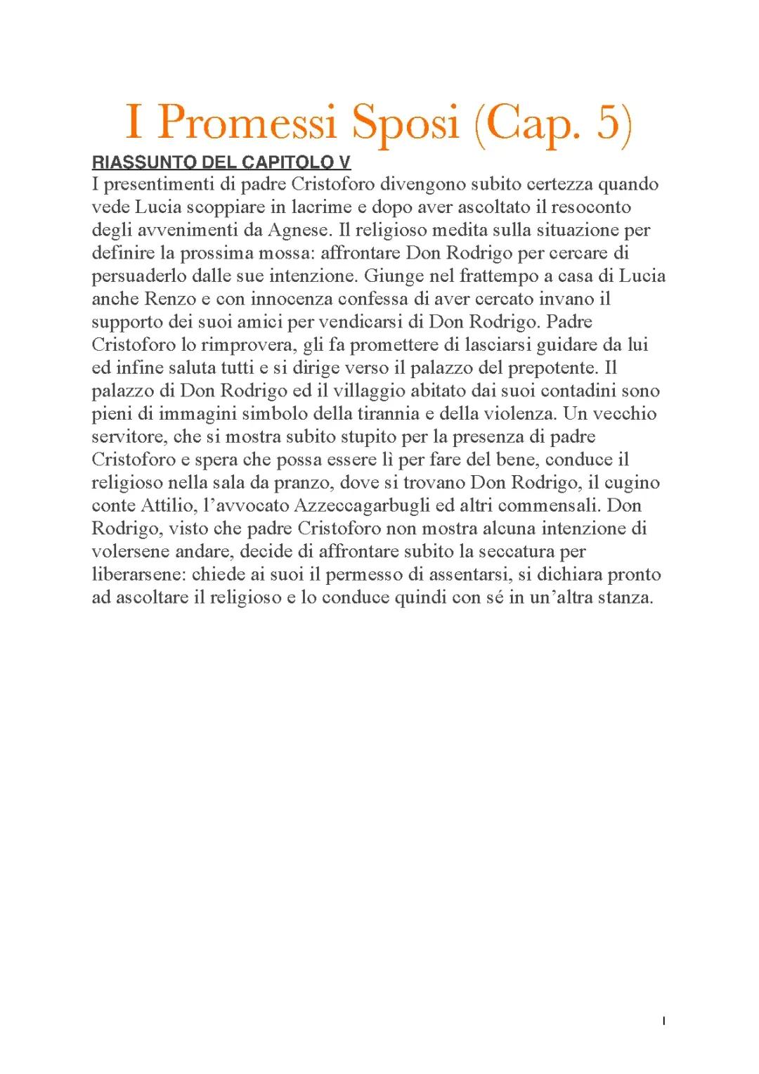 Promessi Sposi capitolo 5