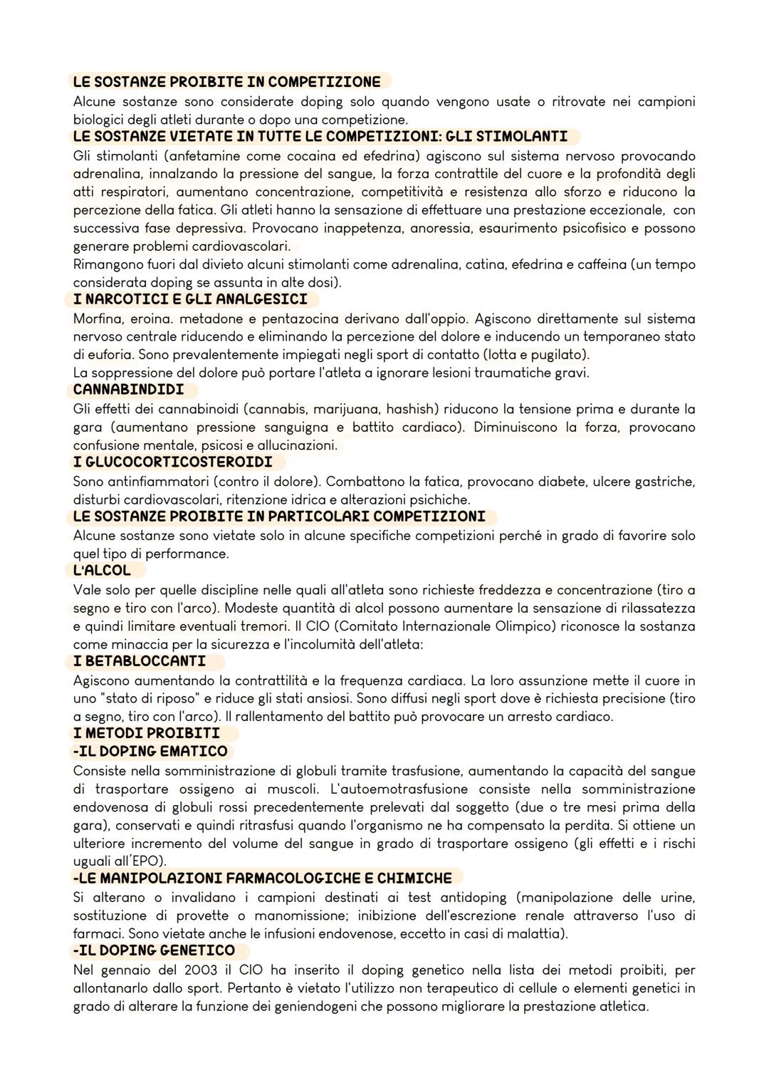 IL DOPING
CHE COS'ร IL DOPING
Per doping si intende "l'uso di sostanze o metodiche che, per natura, dosaggio, metodo e
applicazione, sono no