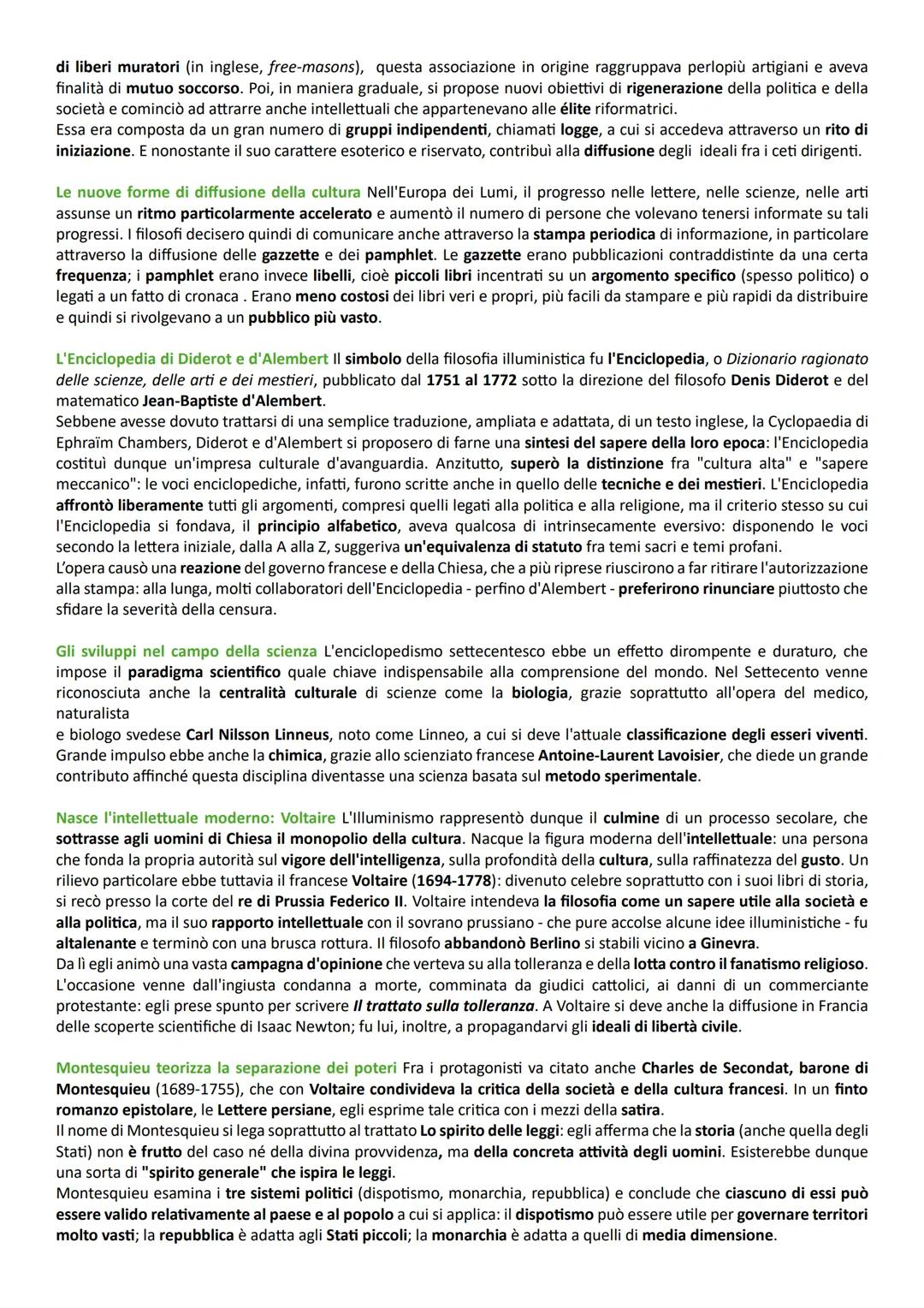 Capitolo 2: la civiltà dei Lumi
1) I cardini dell'Illuminismo
La celebrazione della ragione Nell'Europa del Settecento nasce l'Illuminismo,