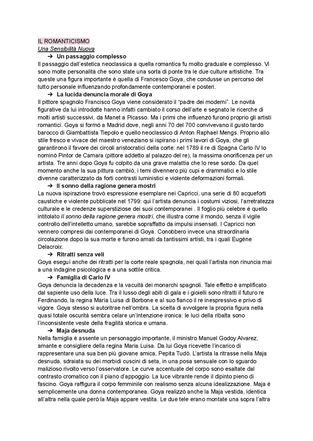 Romanticismo e Realismo Storia Dell’Arte