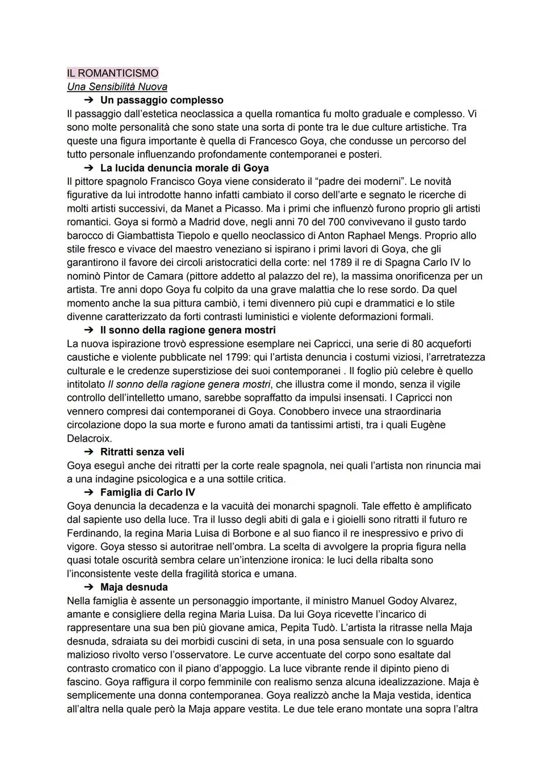 IL ROMANTICISMO
Una Sensibilità Nuova
→ Un passaggio complesso
Il passaggio dall'estetica neoclassica a quella romantica fu molto graduale e