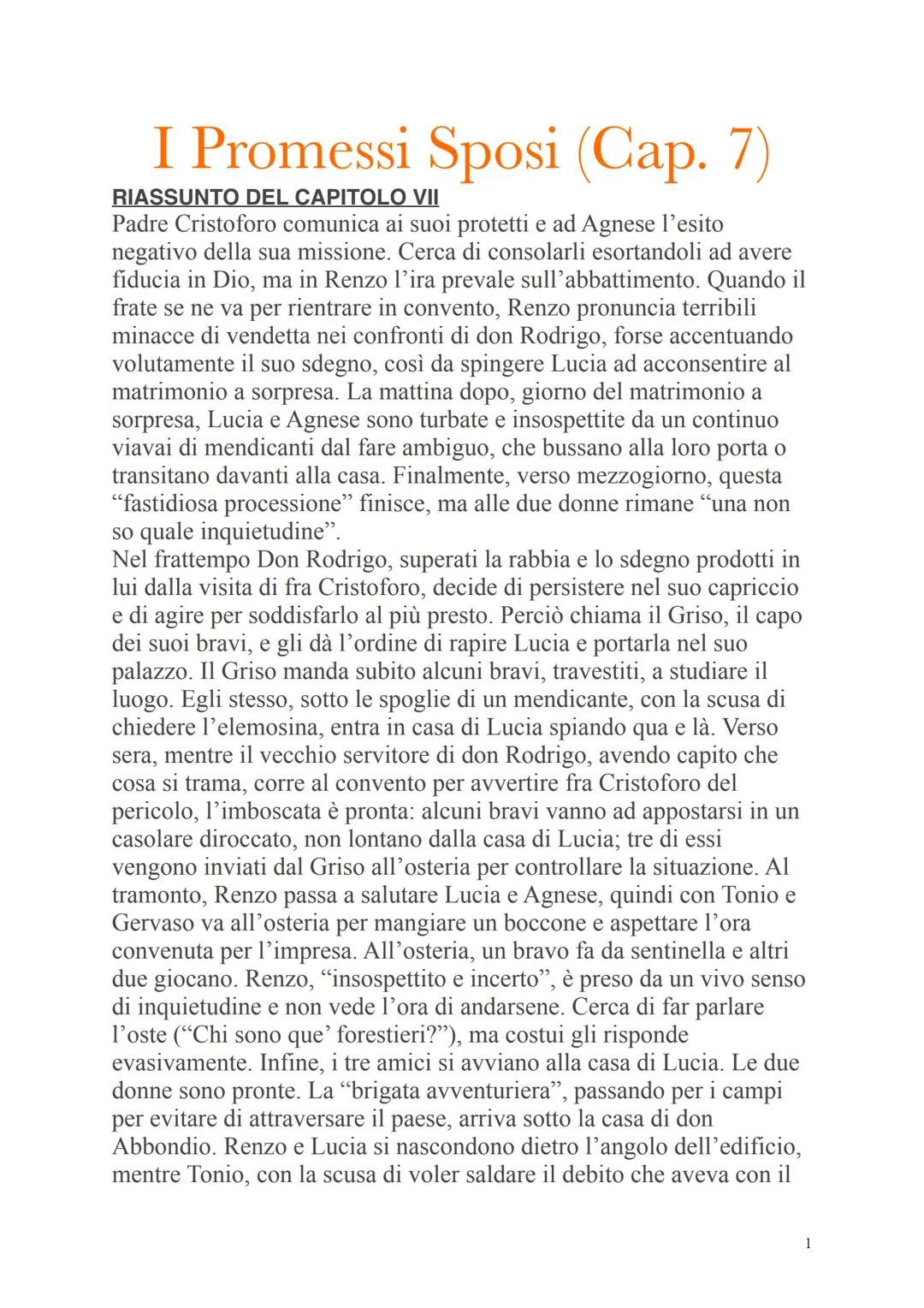 Promessi Sposi capitolo 7