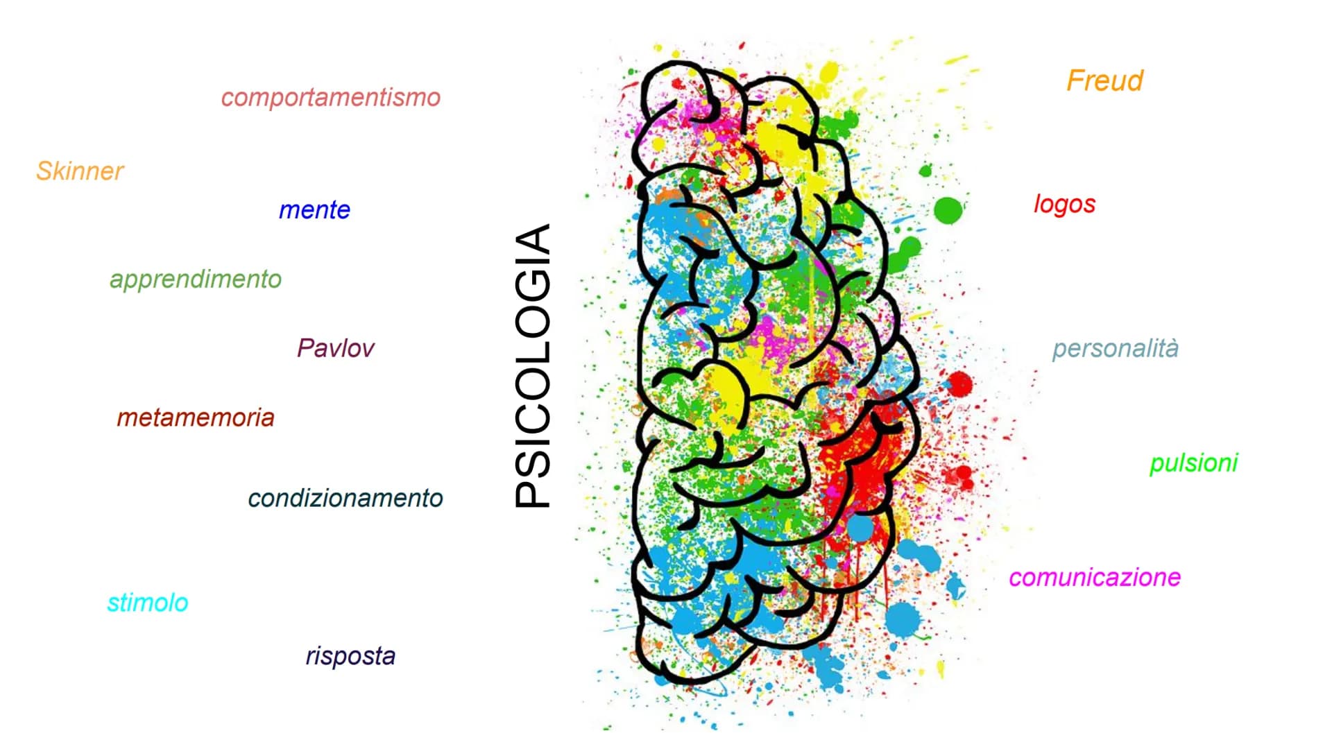 Skinner
comportamentismo
mente
apprendimento
Pavlov
metamemoria
condizionamento
stimolo
risposta
PSICOLOGIA
Freud
logos
personal