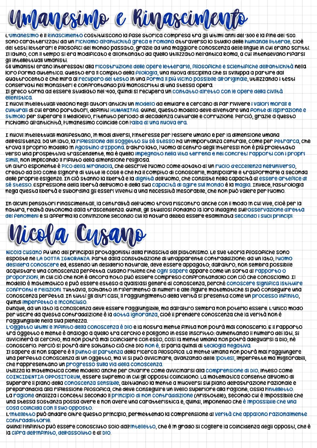 Umanesimo e Rinascimento, Nicola Cusano